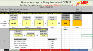 DOWNLOAD GREASE INTERCEPTOR SIZING CALCULATOR IN EXCEL | MEP EXTRA